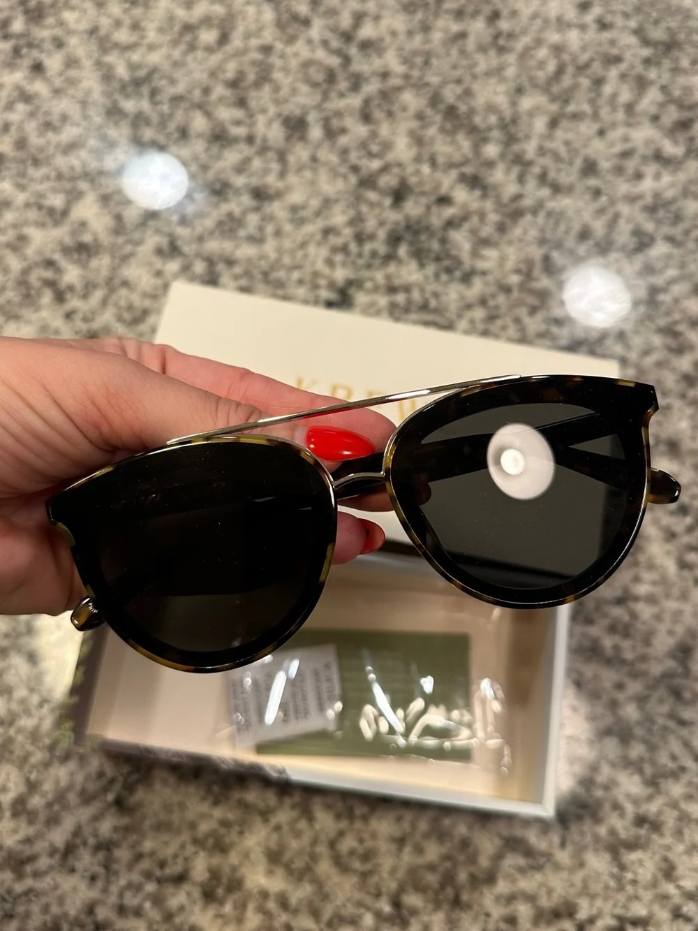 Krewe Clio Nylon Sunglasses in Tortoise and Silver